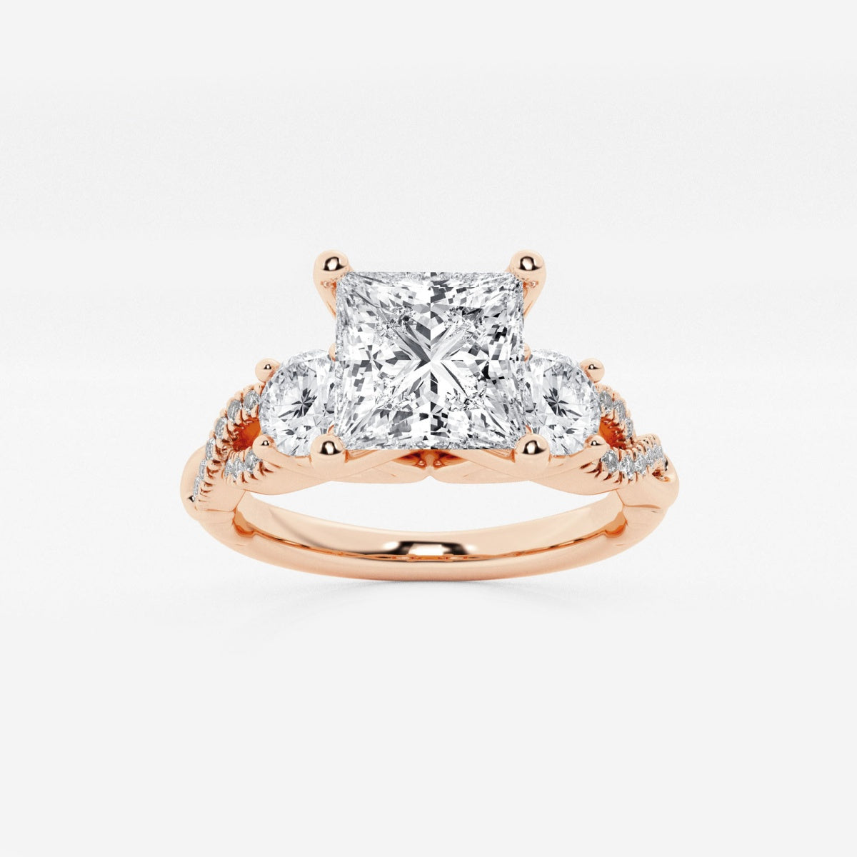 Seraphina - Swirl Side Stones Engagement Ring