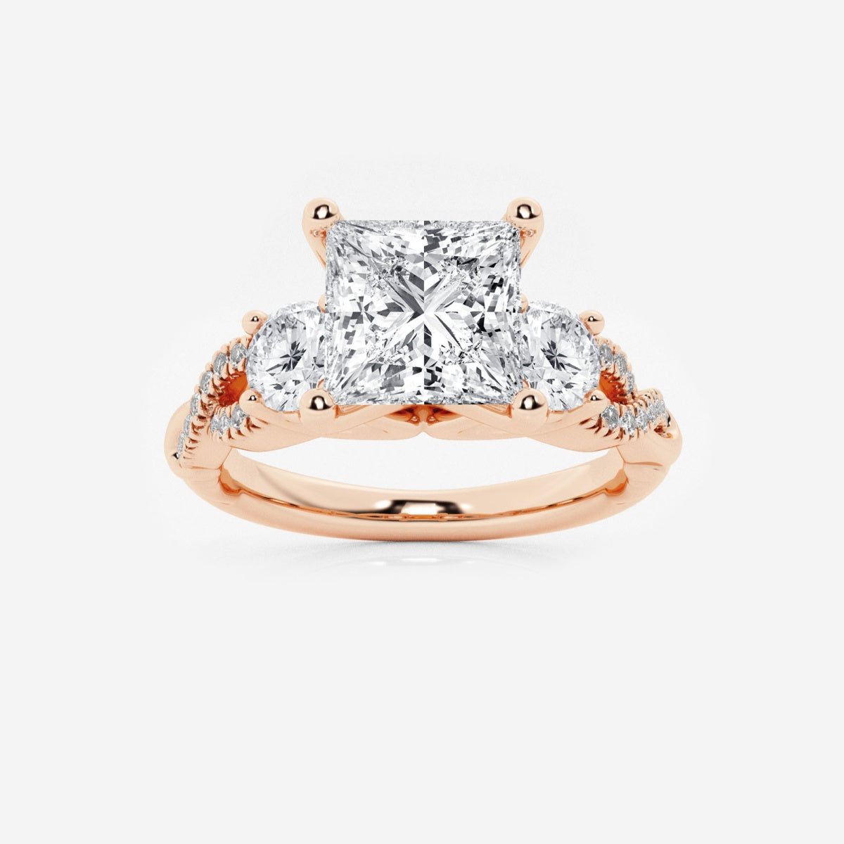 Seraphina - Swirl Side Stones Engagement Ring