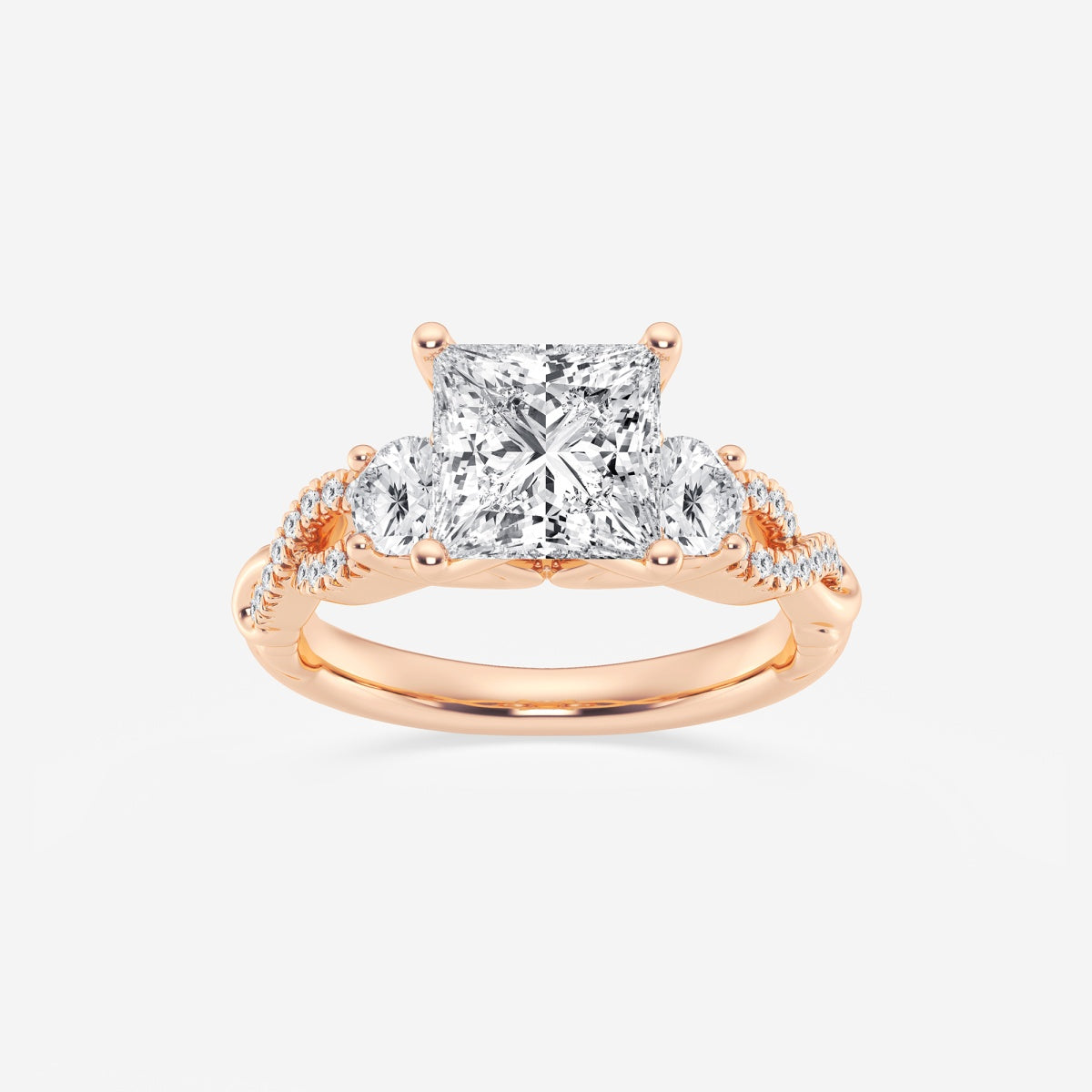 Seraphina - Swirl Side Stones Engagement Ring