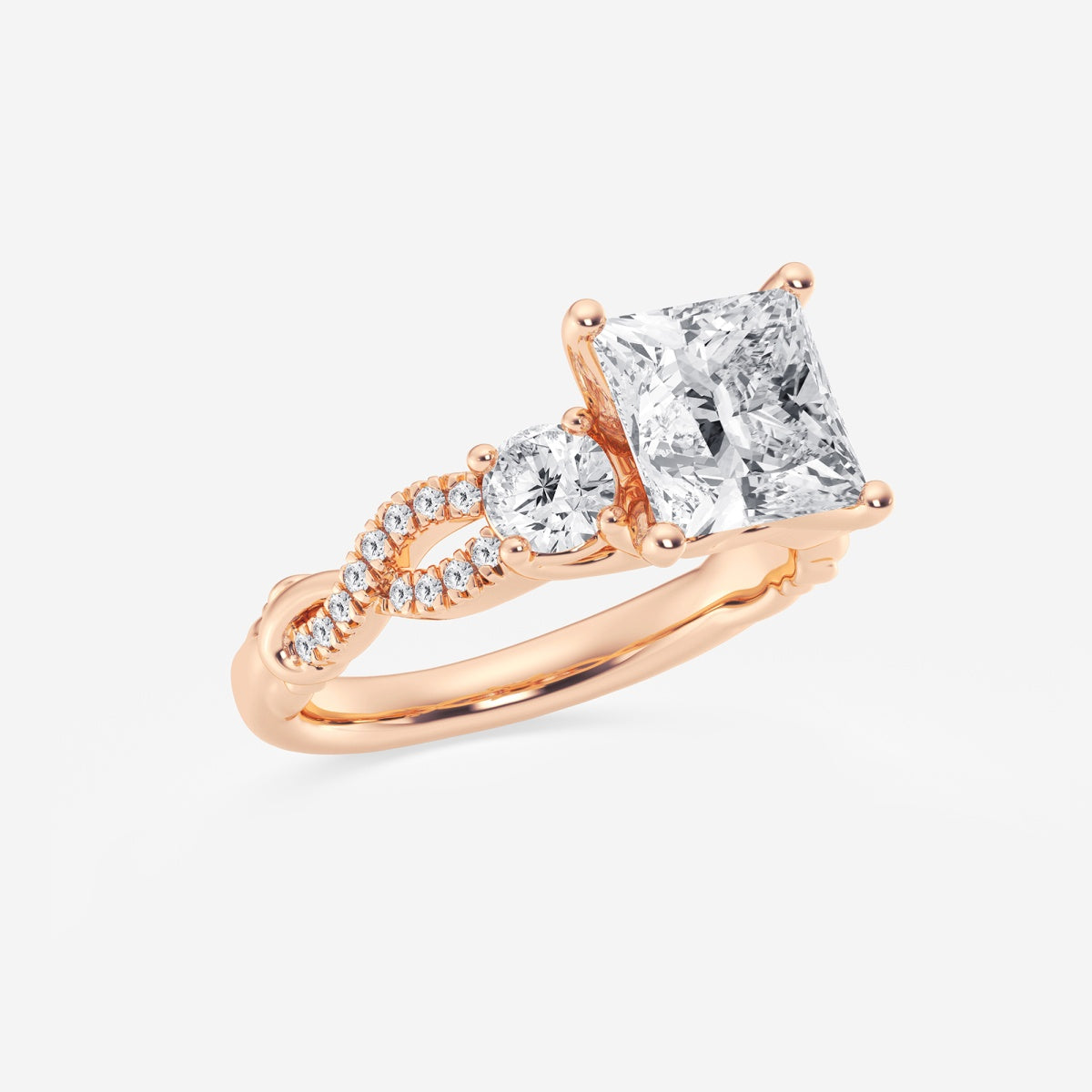 Seraphina - Swirl Side Stones Engagement Ring