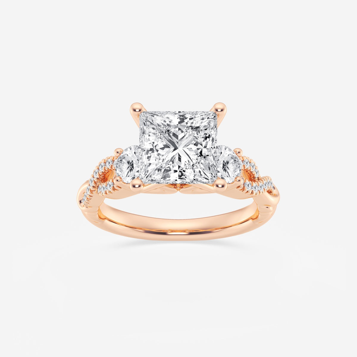 Seraphina - Swirl Side Stones Engagement Ring