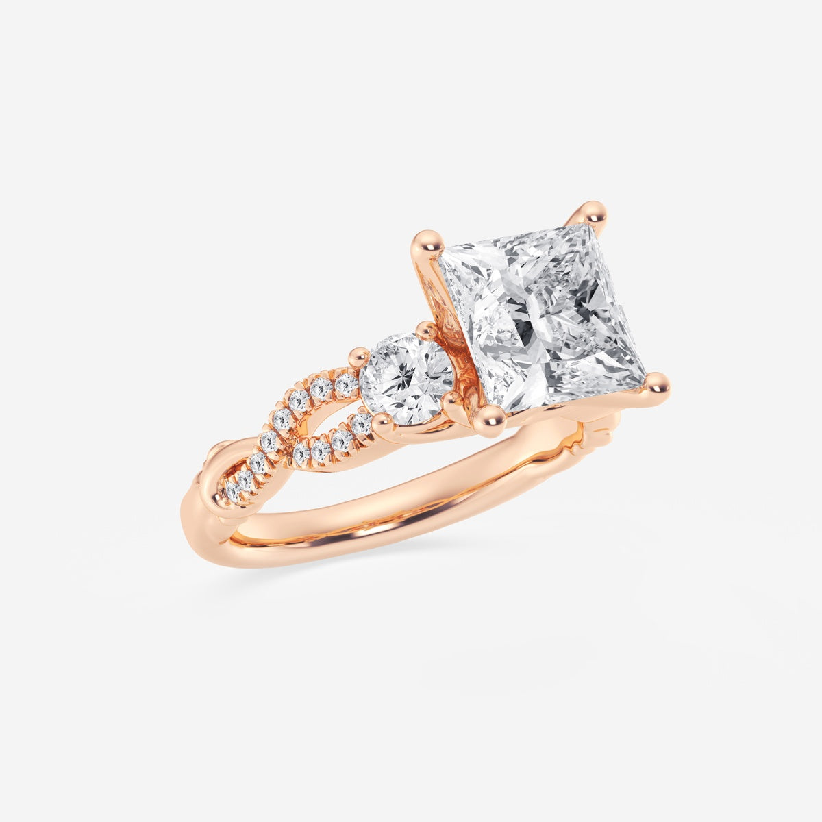 Seraphina - Swirl Side Stones Engagement Ring