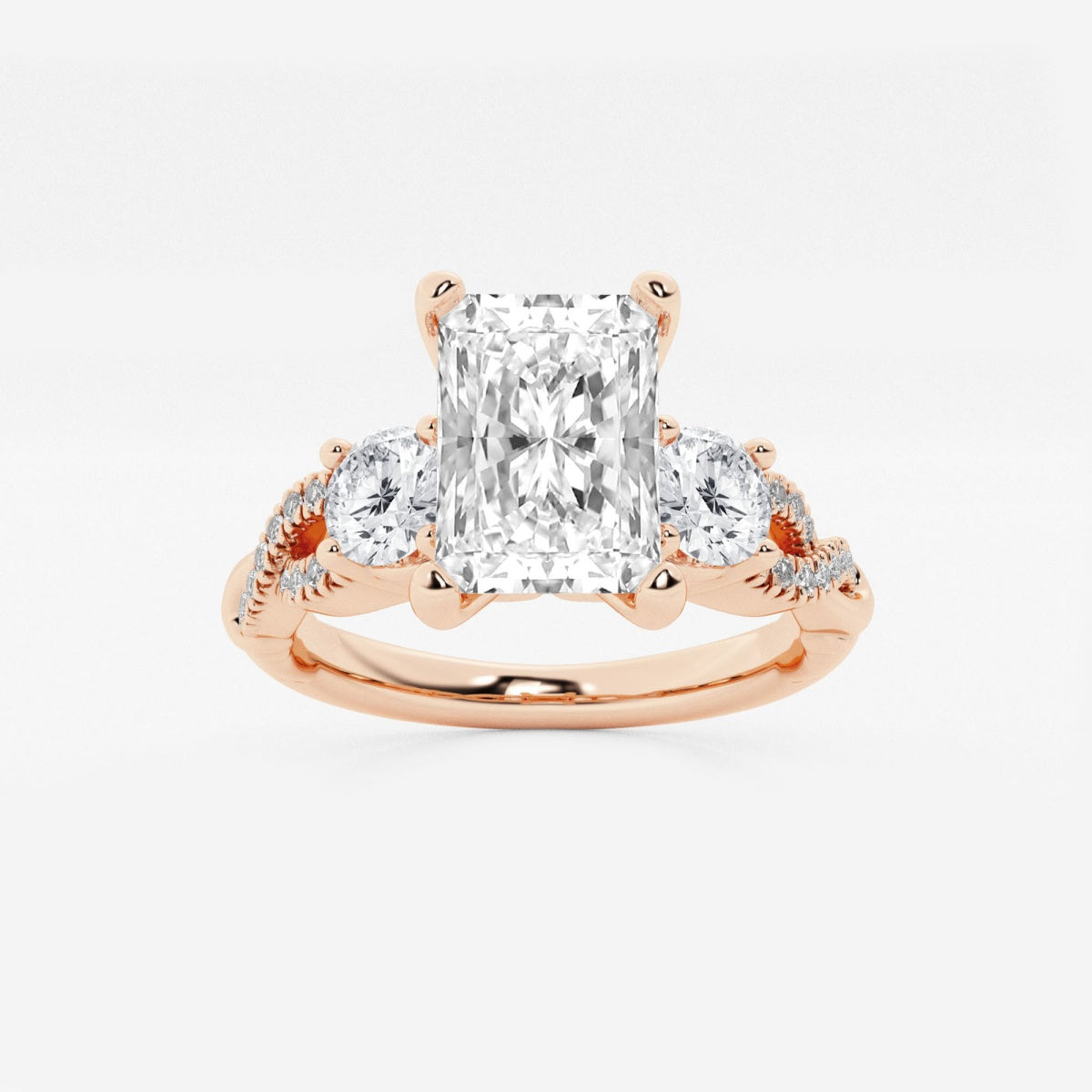 Seraphina - Swirl Side Stones Engagement Ring