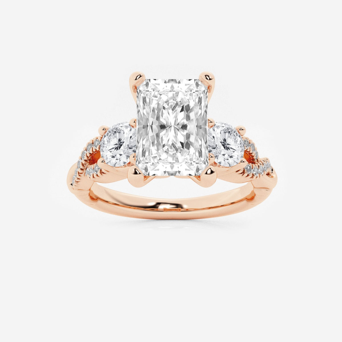 Seraphina - Swirl Side Stones Engagement Ring