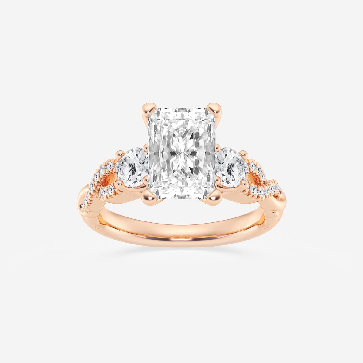 Seraphina - Swirl Side Stones Engagement Ring