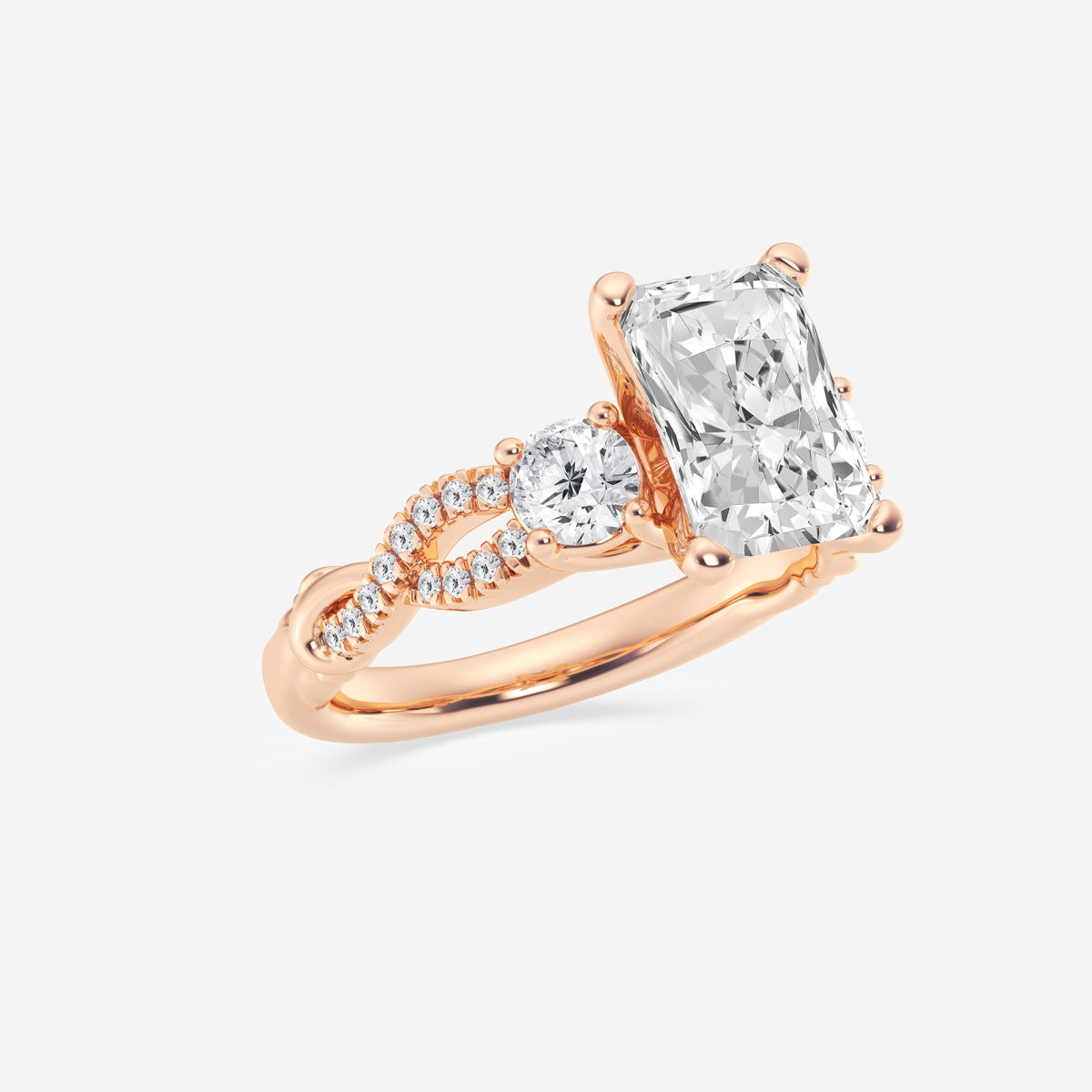 Seraphina - Swirl Side Stones Engagement Ring