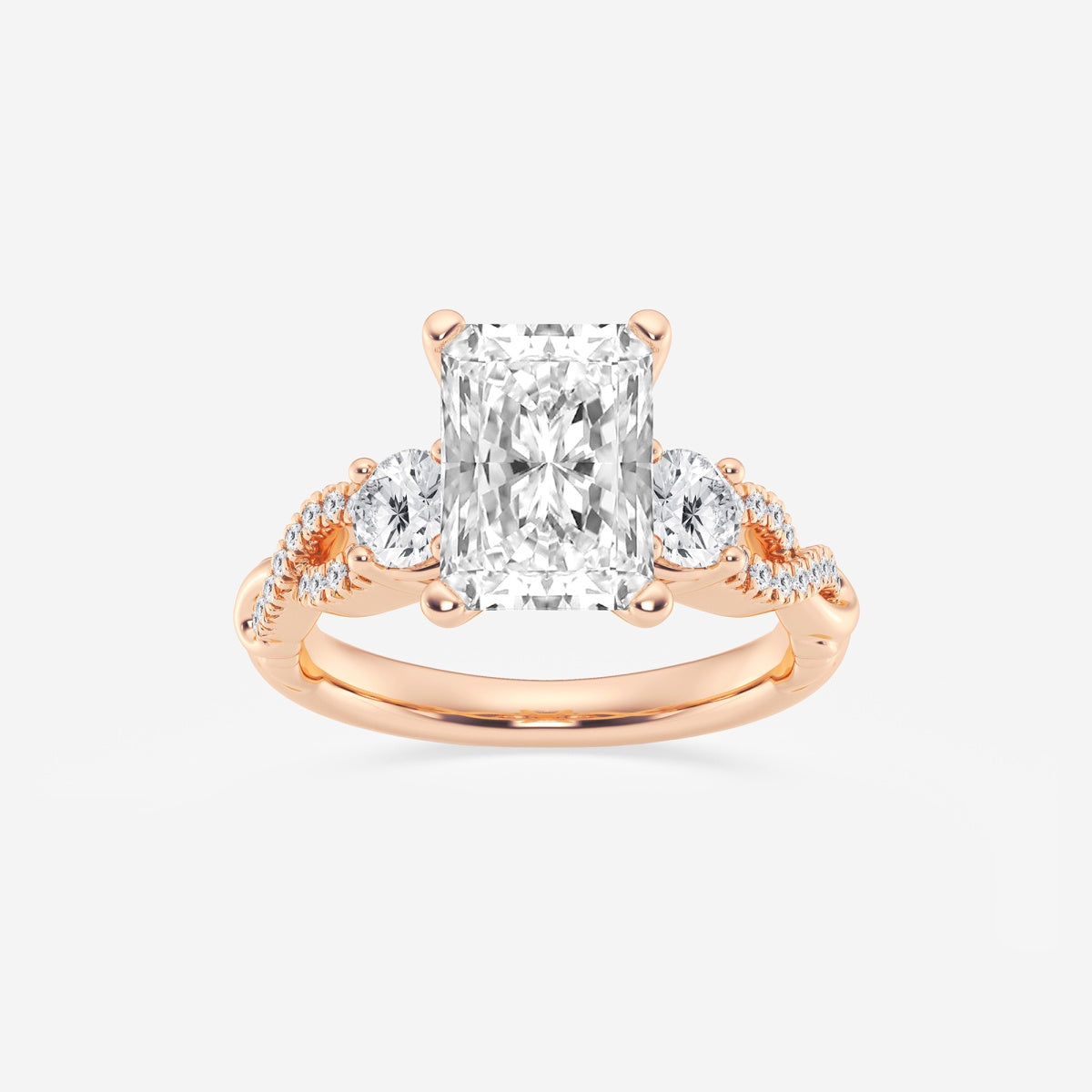 Seraphina - Swirl Side Stones Engagement Ring