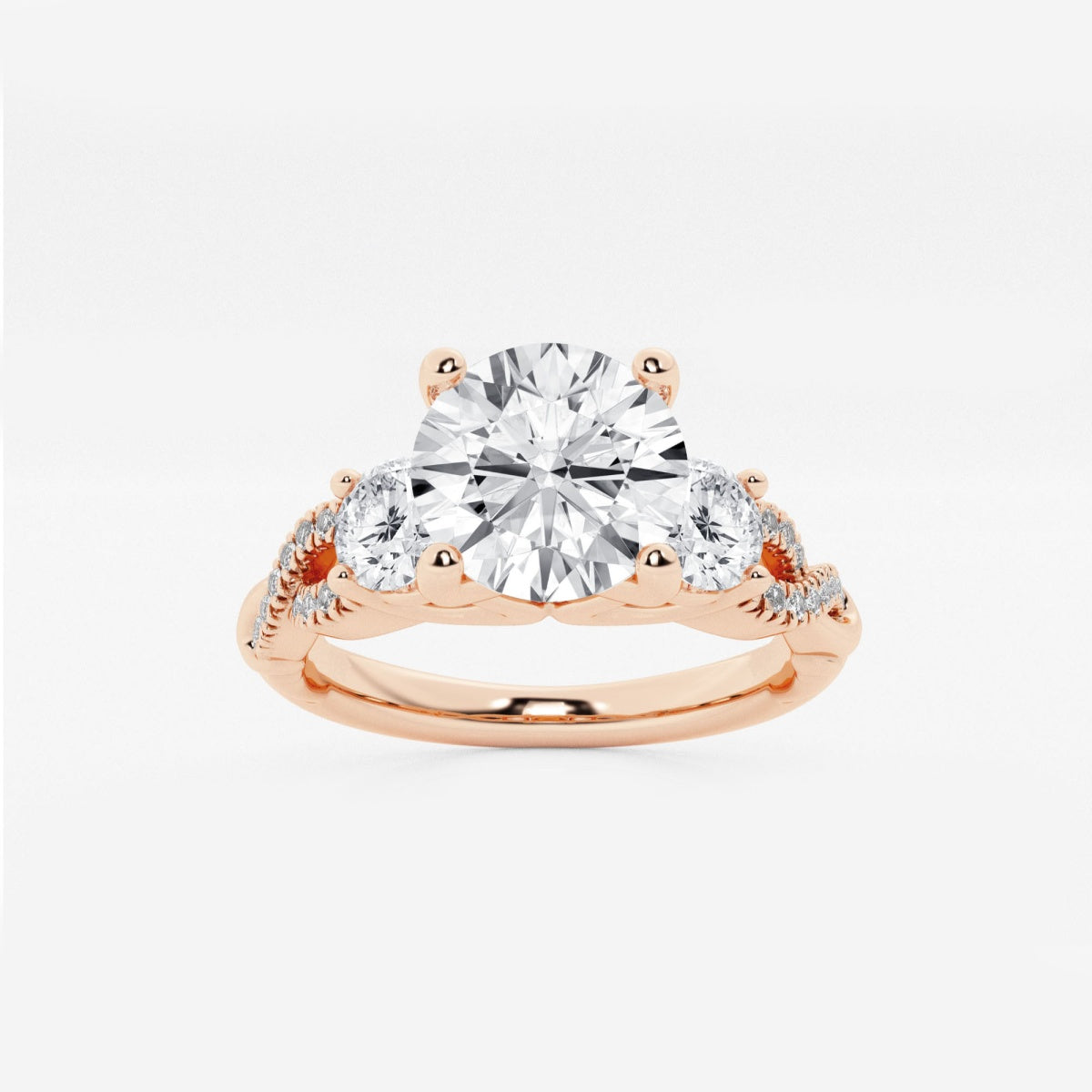 Seraphina - Swirl Side Stones Engagement Ring