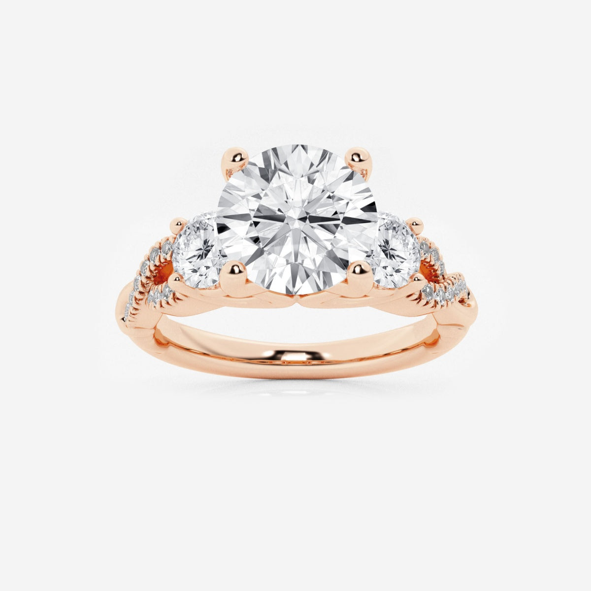 Seraphina - Swirl Side Stones Engagement Ring