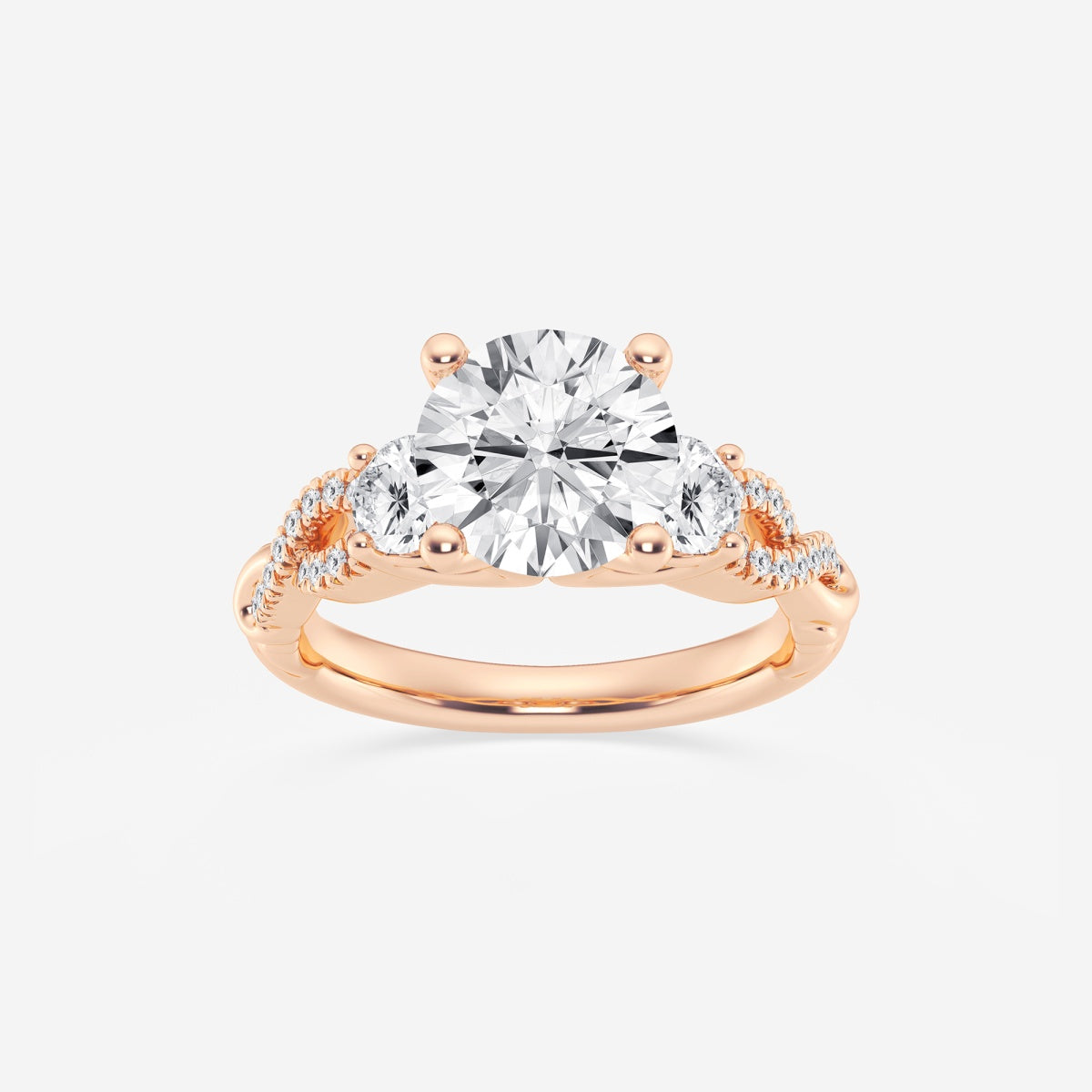 Seraphina - Swirl Side Stones Engagement Ring