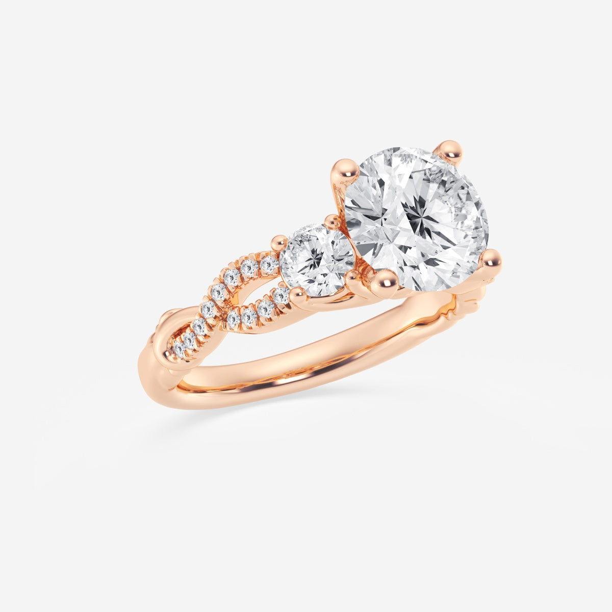 Seraphina - Swirl Side Stones Engagement Ring