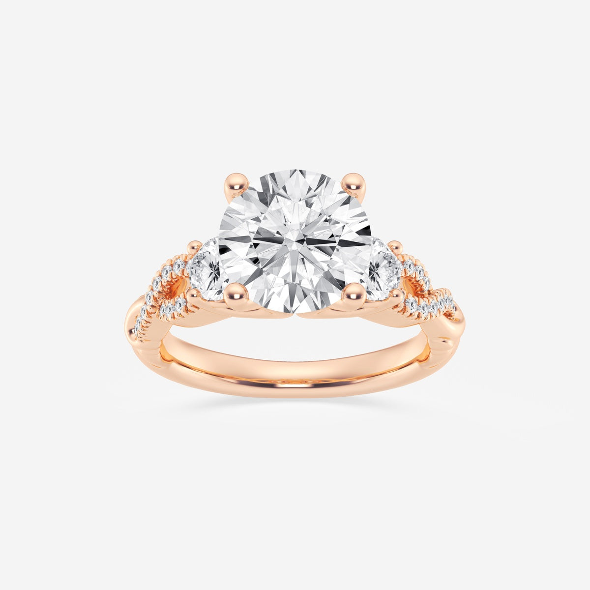 Seraphina - Swirl Side Stones Engagement Ring