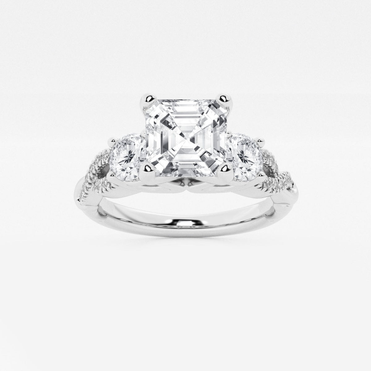 Seraphina - Swirl Side Stones Engagement Ring