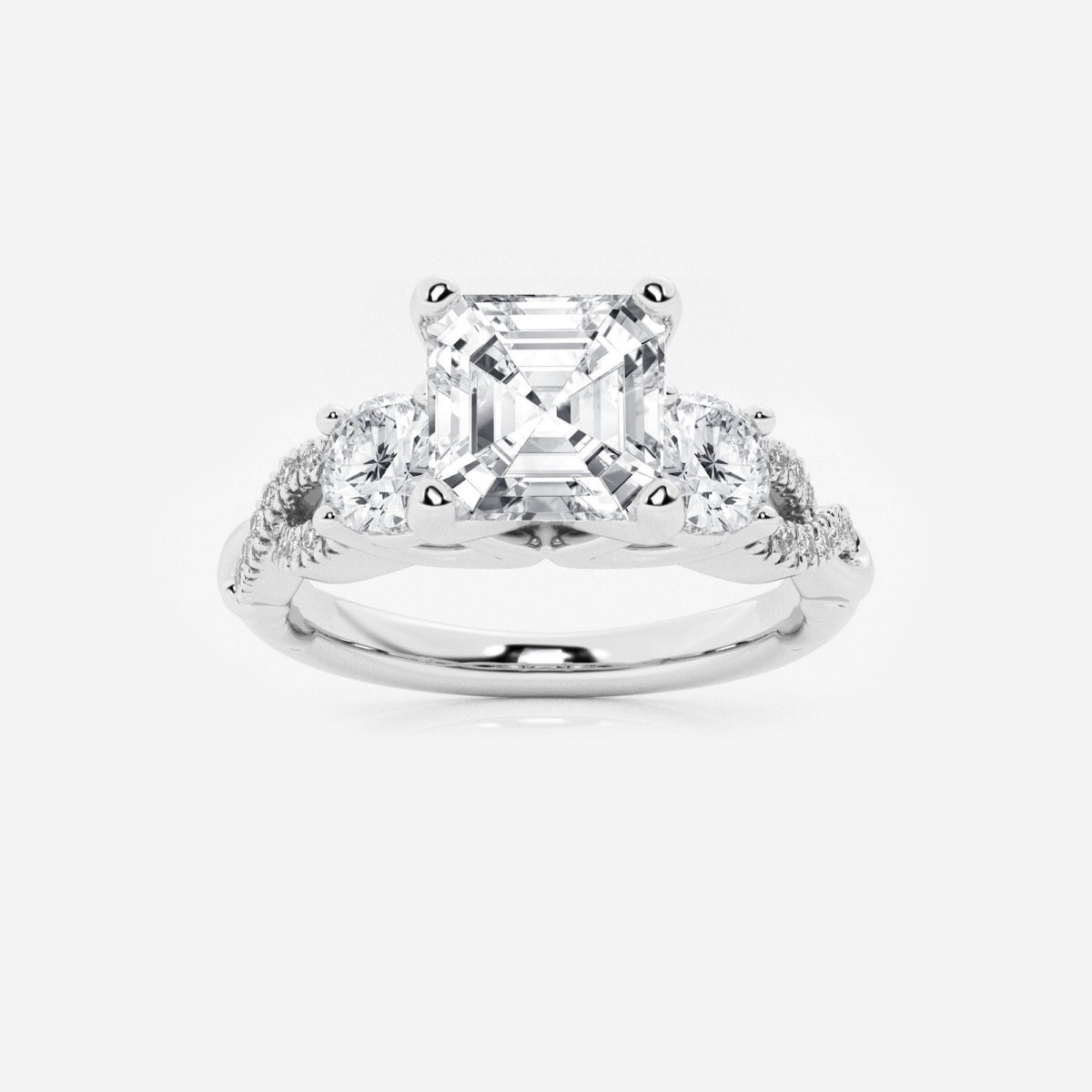 Seraphina - Swirl Side Stones Engagement Ring