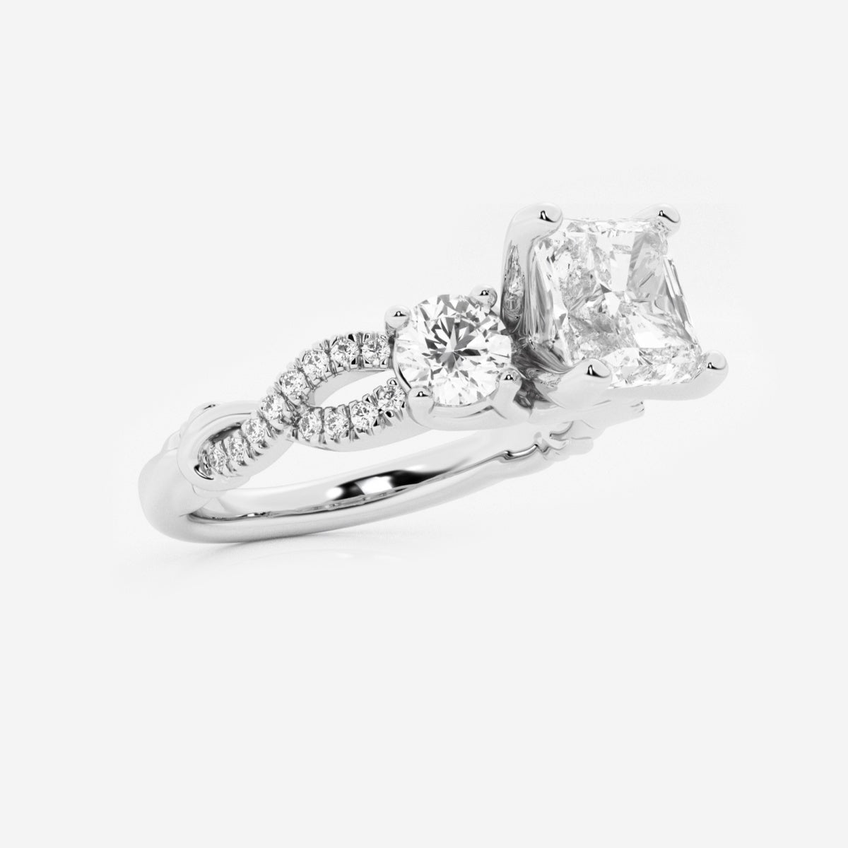 Seraphina - Swirl Side Stones Engagement Ring