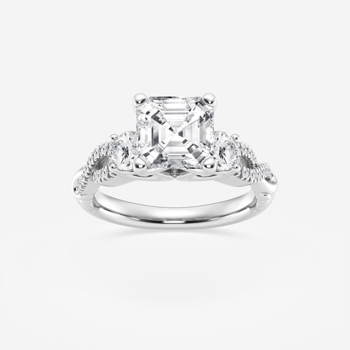 Seraphina - Swirl Side Stones Engagement Ring