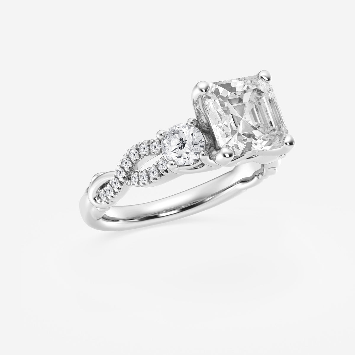 Seraphina - Swirl Side Stones Engagement Ring