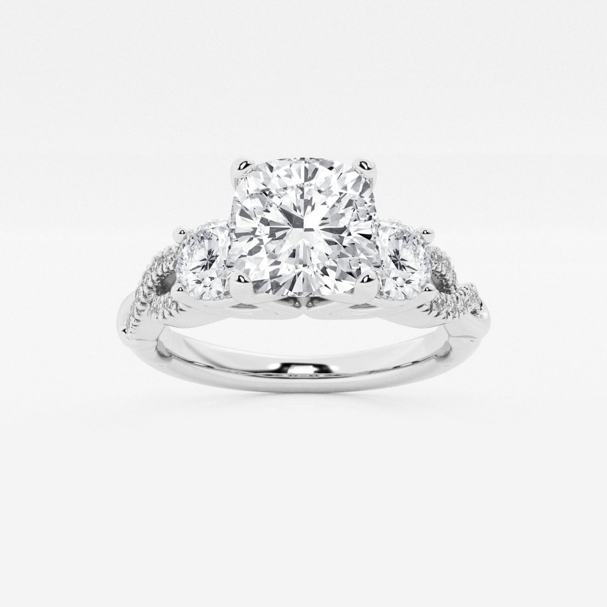 Seraphina - Swirl Side Stones Engagement Ring