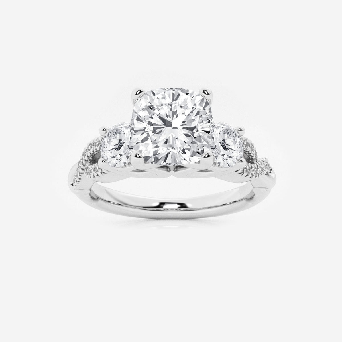 Seraphina - Swirl Side Stones Engagement Ring