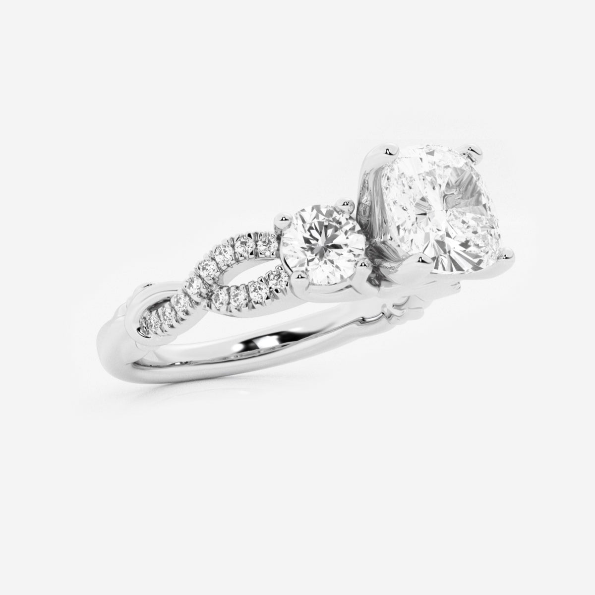 Seraphina - Swirl Side Stones Engagement Ring