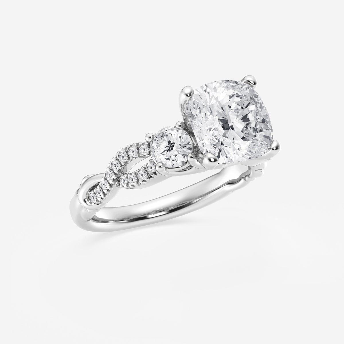 Seraphina - Swirl Side Stones Engagement Ring