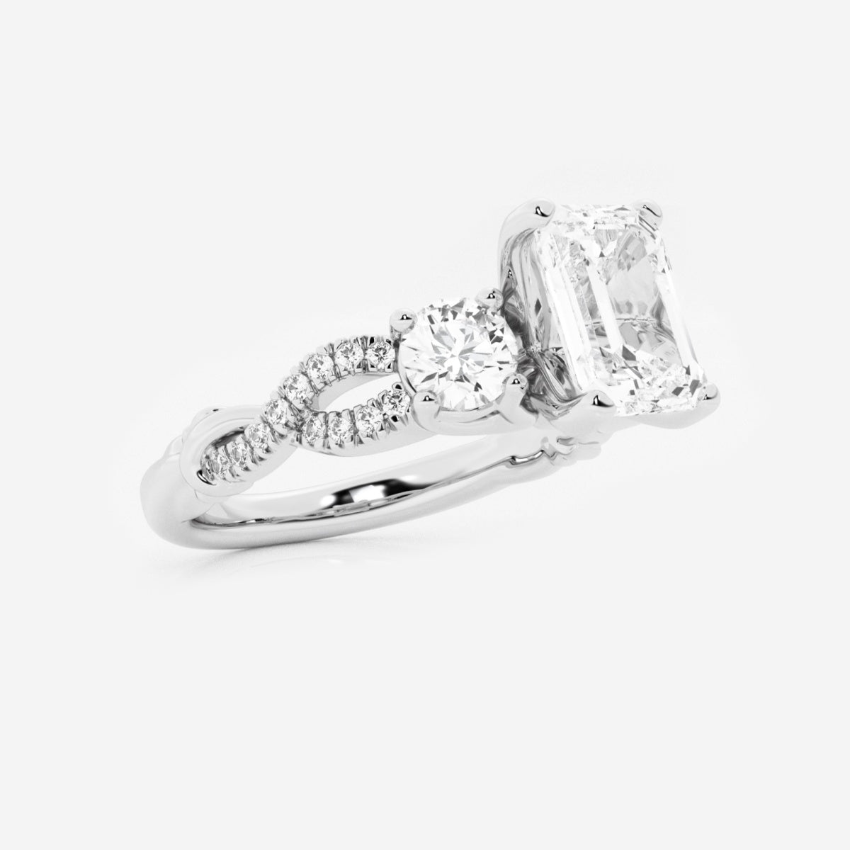 Seraphina - Swirl Side Stones Engagement Ring