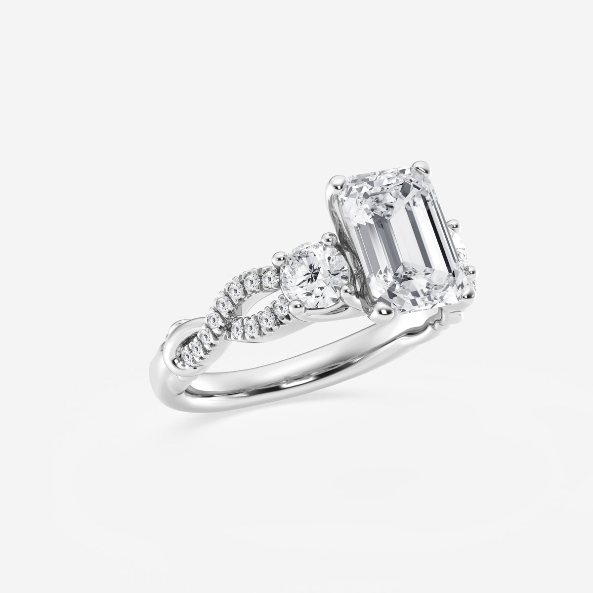 Seraphina - Swirl Side Stones Engagement Ring