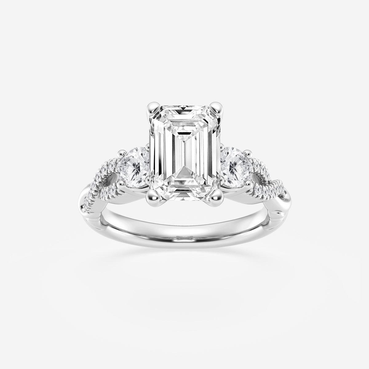 Seraphina - Swirl Side Stones Engagement Ring