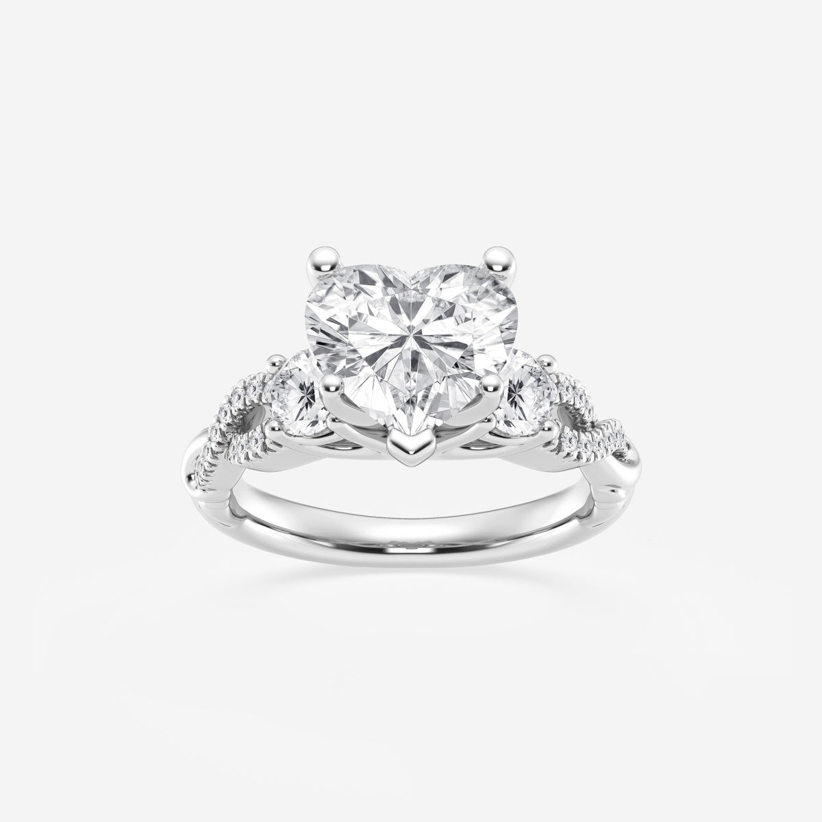 Seraphina - Swirl Side Stones Engagement Ring