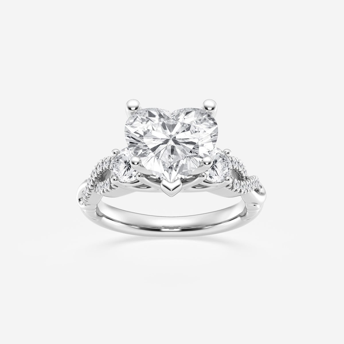 Seraphina - Swirl Side Stones Engagement Ring