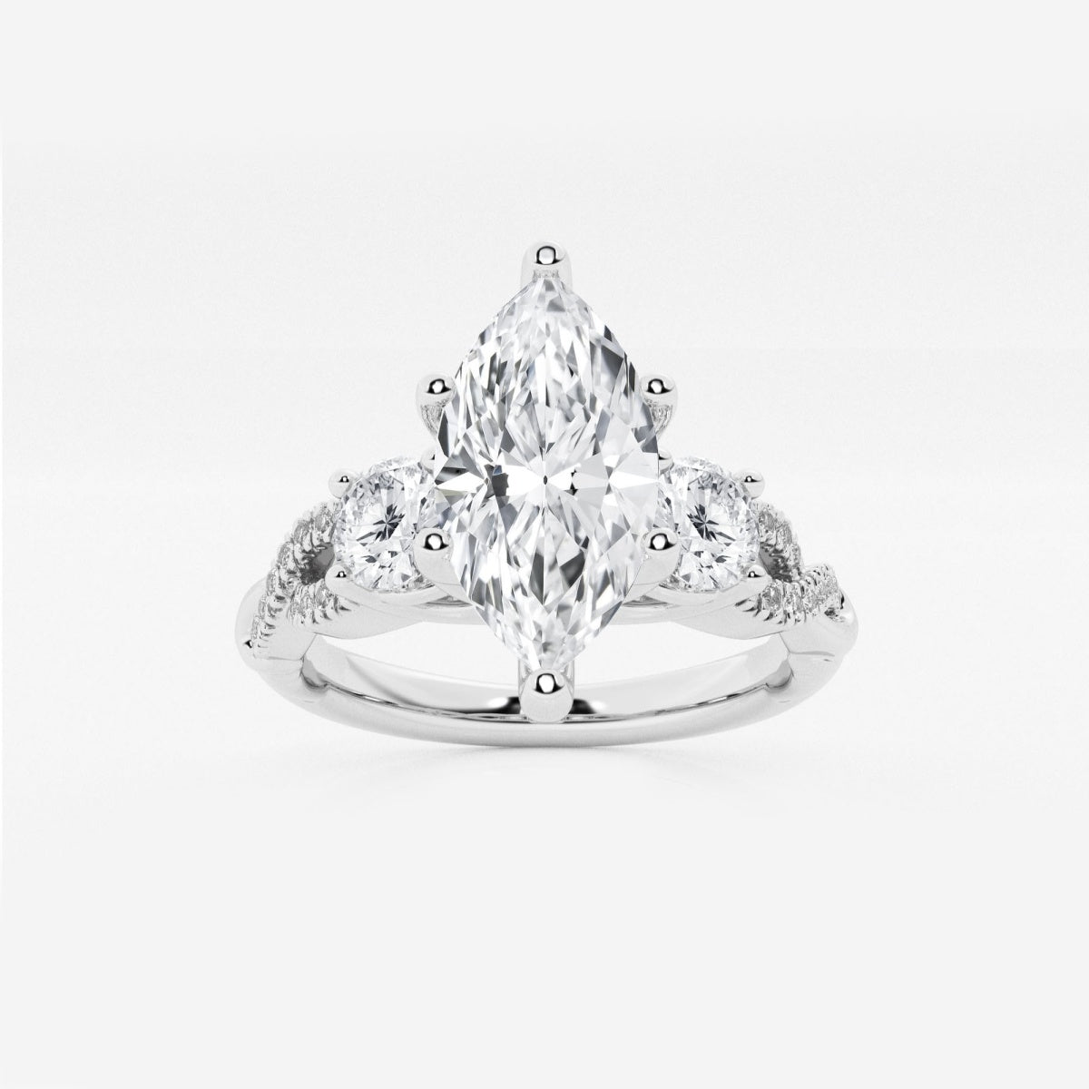 Seraphina - Swirl Side Stones Engagement Ring