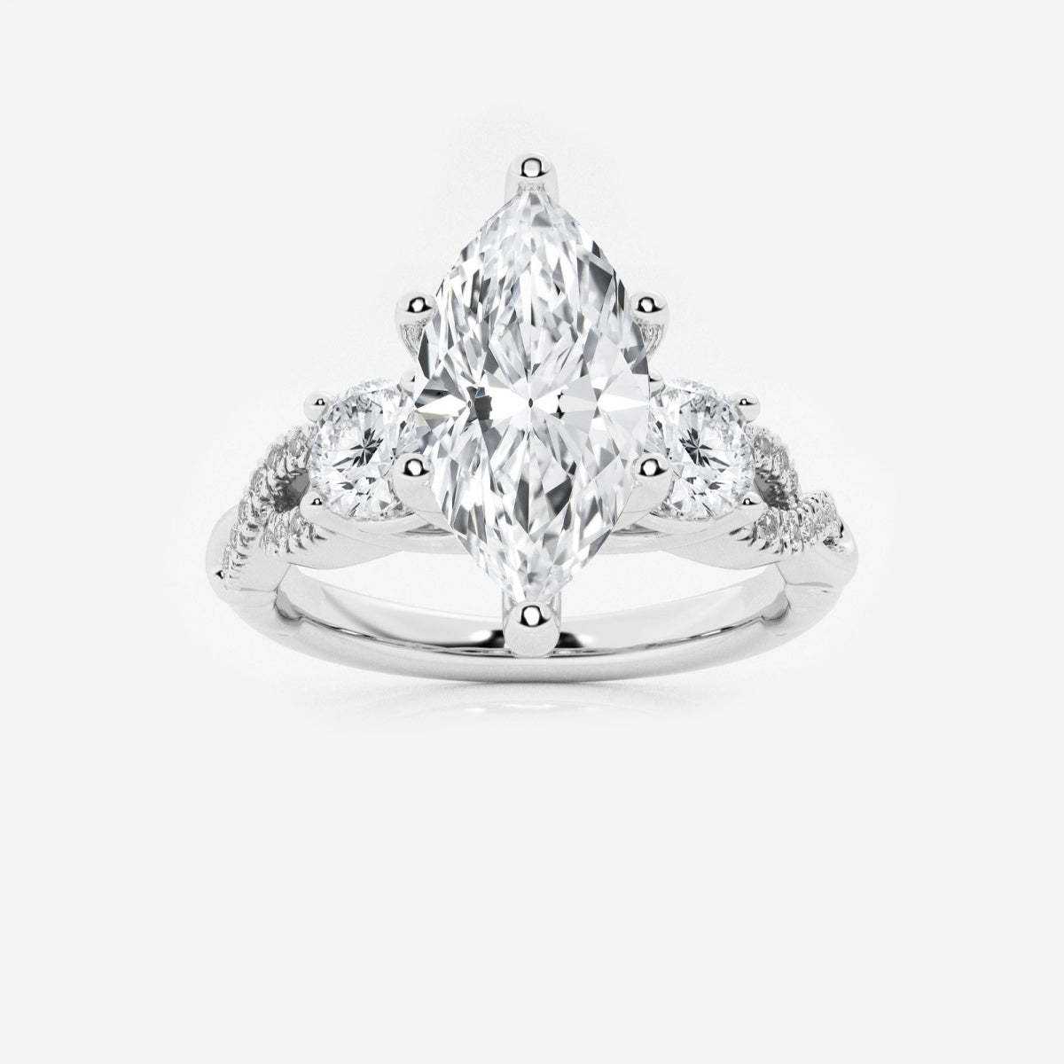 Seraphina - Swirl Side Stones Engagement Ring