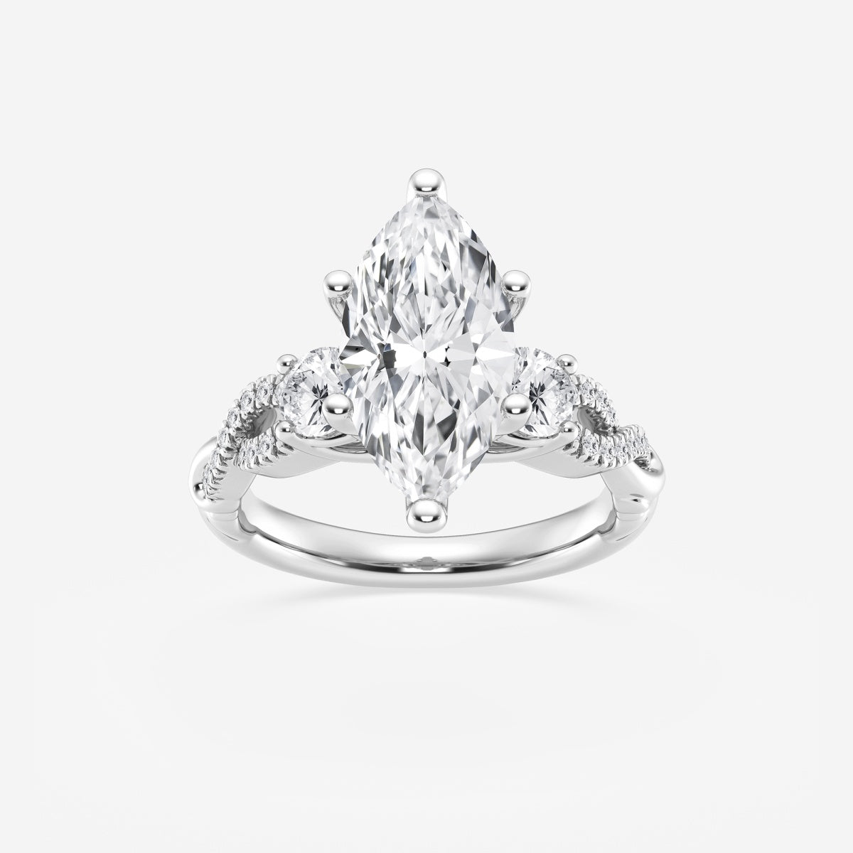 Seraphina - Swirl Side Stones Engagement Ring