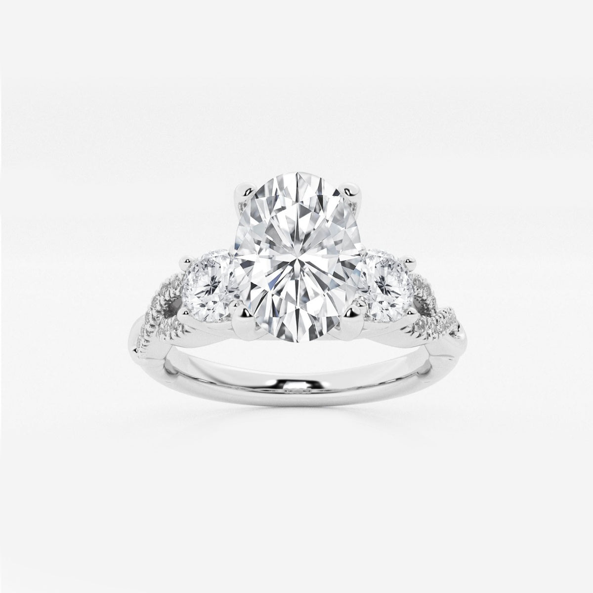 Seraphina - Swirl Side Stones Engagement Ring