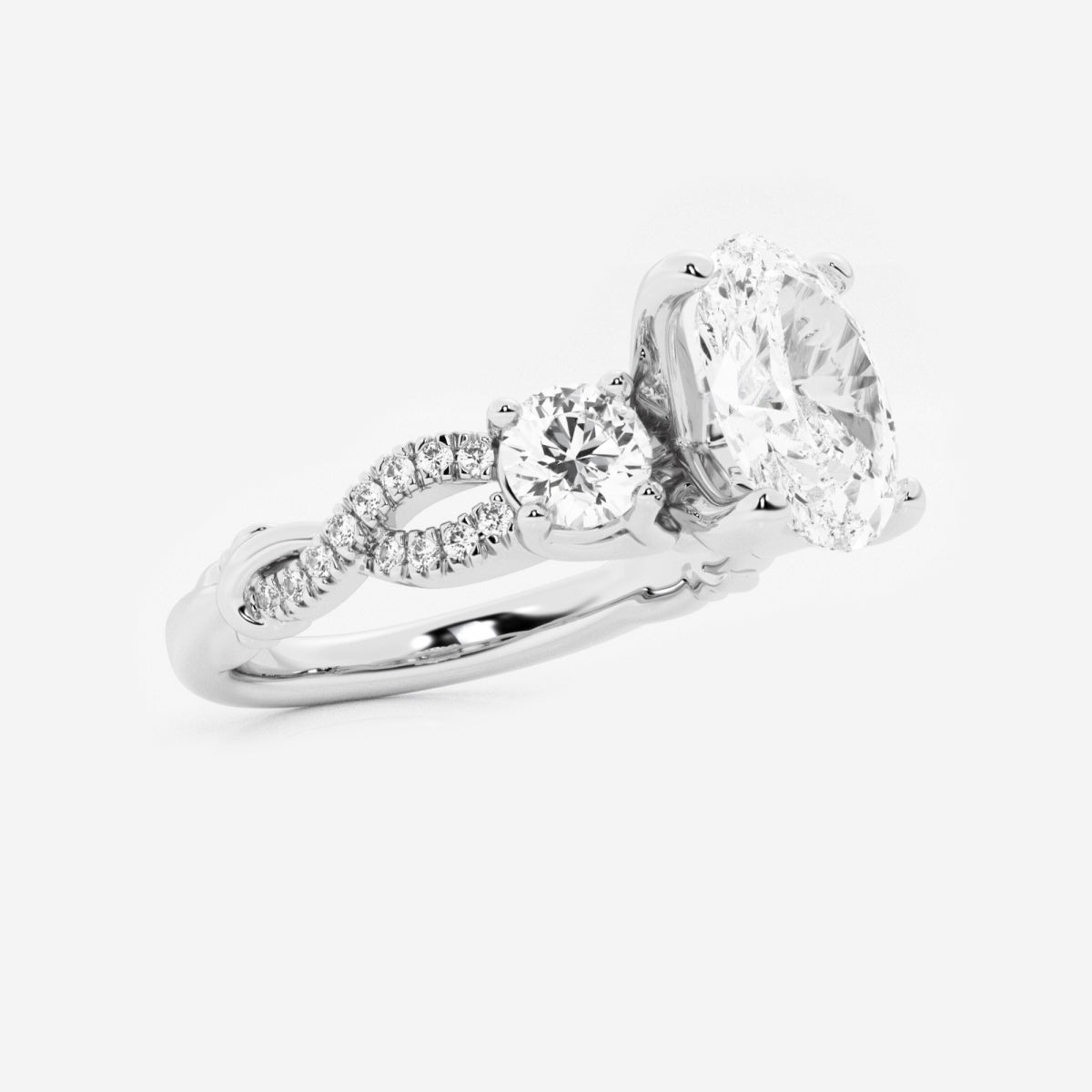 Seraphina - Swirl Side Stones Engagement Ring