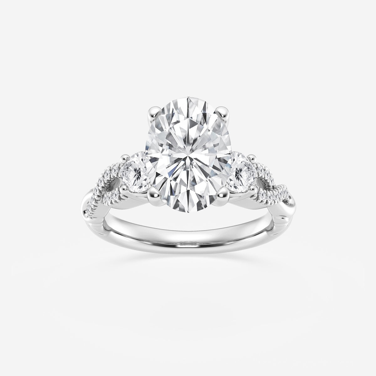 Seraphina - Swirl Side Stones Engagement Ring