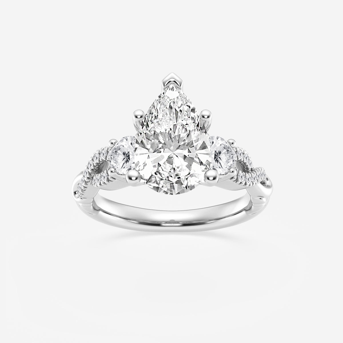 Seraphina - Swirl Side Stones Engagement Ring