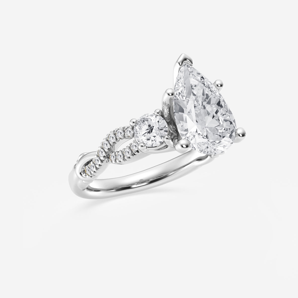 Seraphina - Swirl Side Stones Engagement Ring