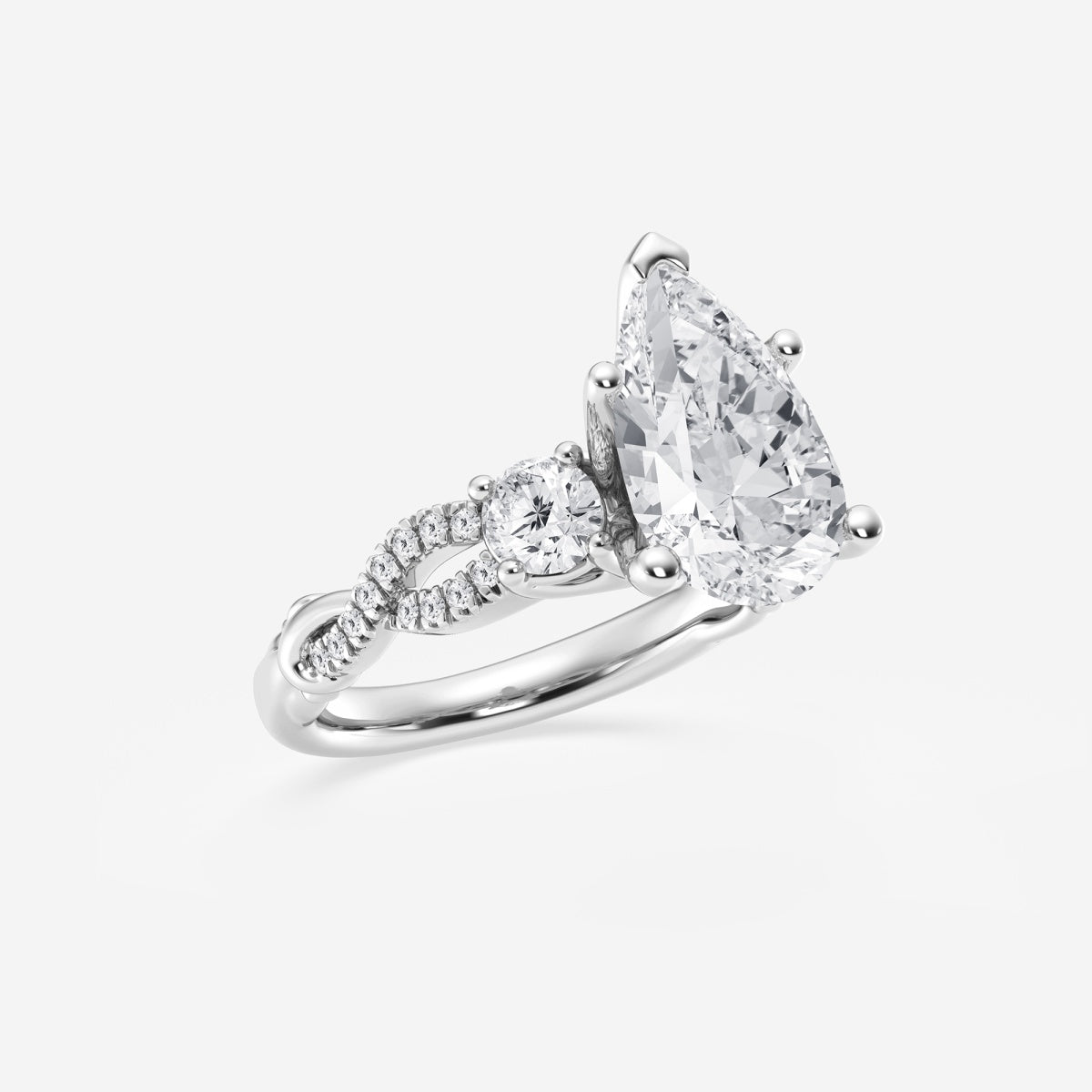 Seraphina - Swirl Side Stones Engagement Ring