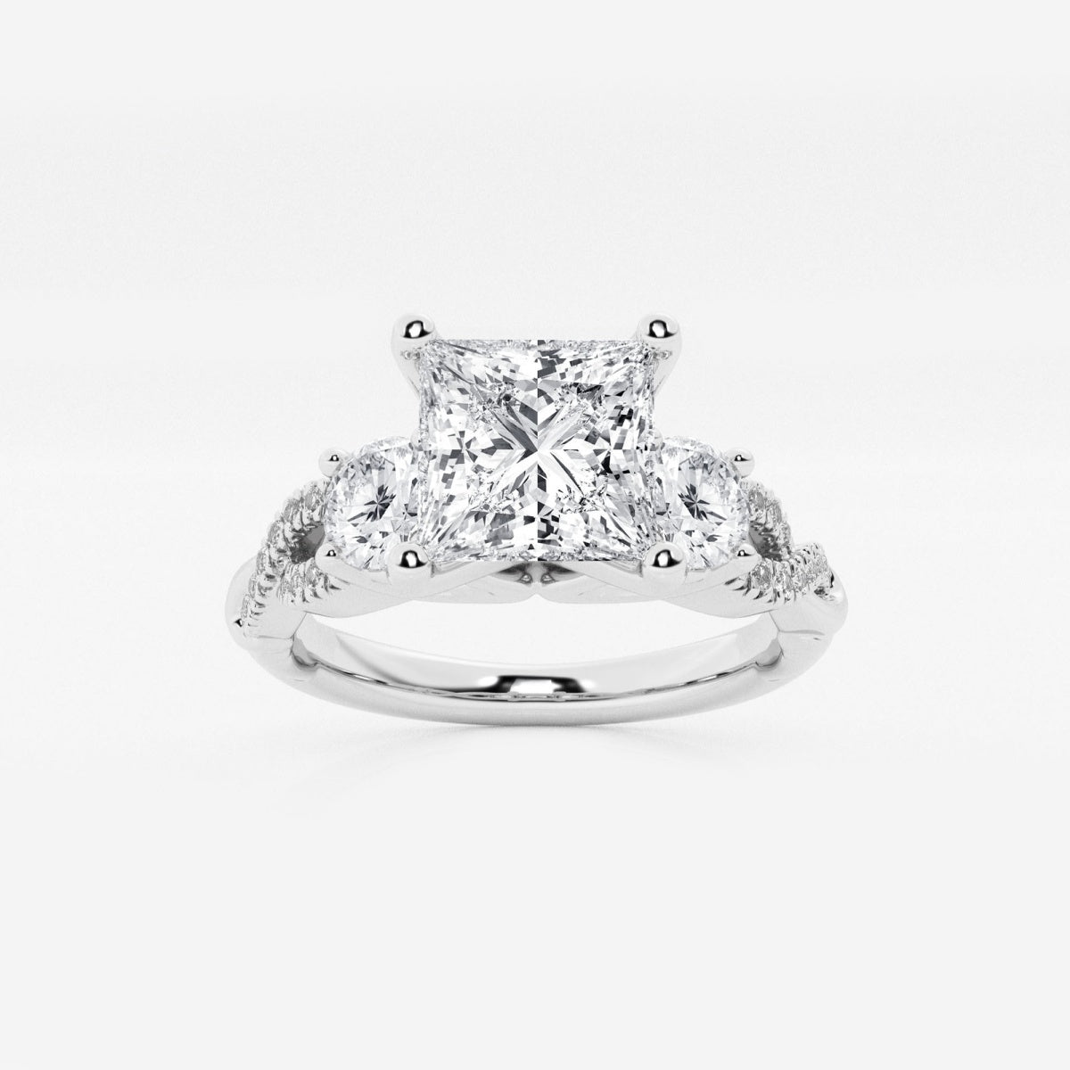 Seraphina - Swirl Side Stones Engagement Ring