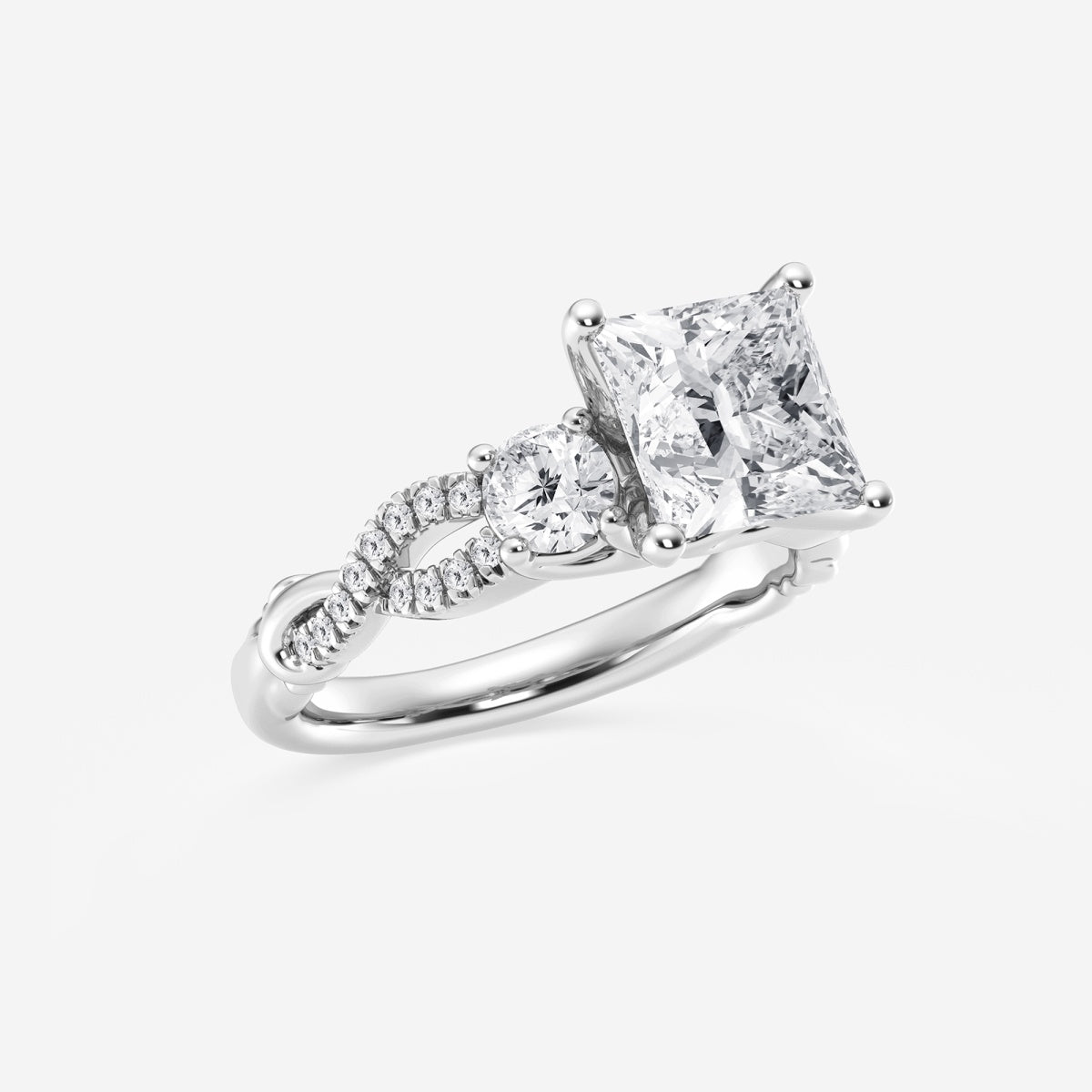 Seraphina - Swirl Side Stones Engagement Ring