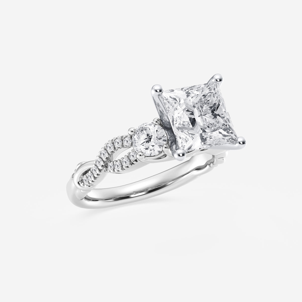 Seraphina - Swirl Side Stones Engagement Ring