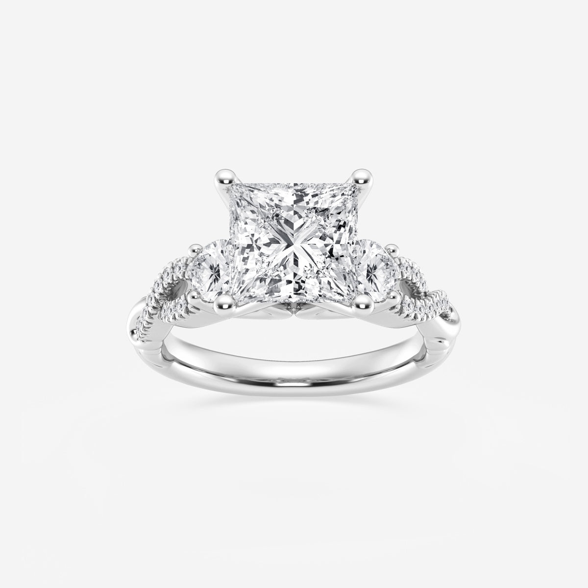 Seraphina - Swirl Side Stones Engagement Ring