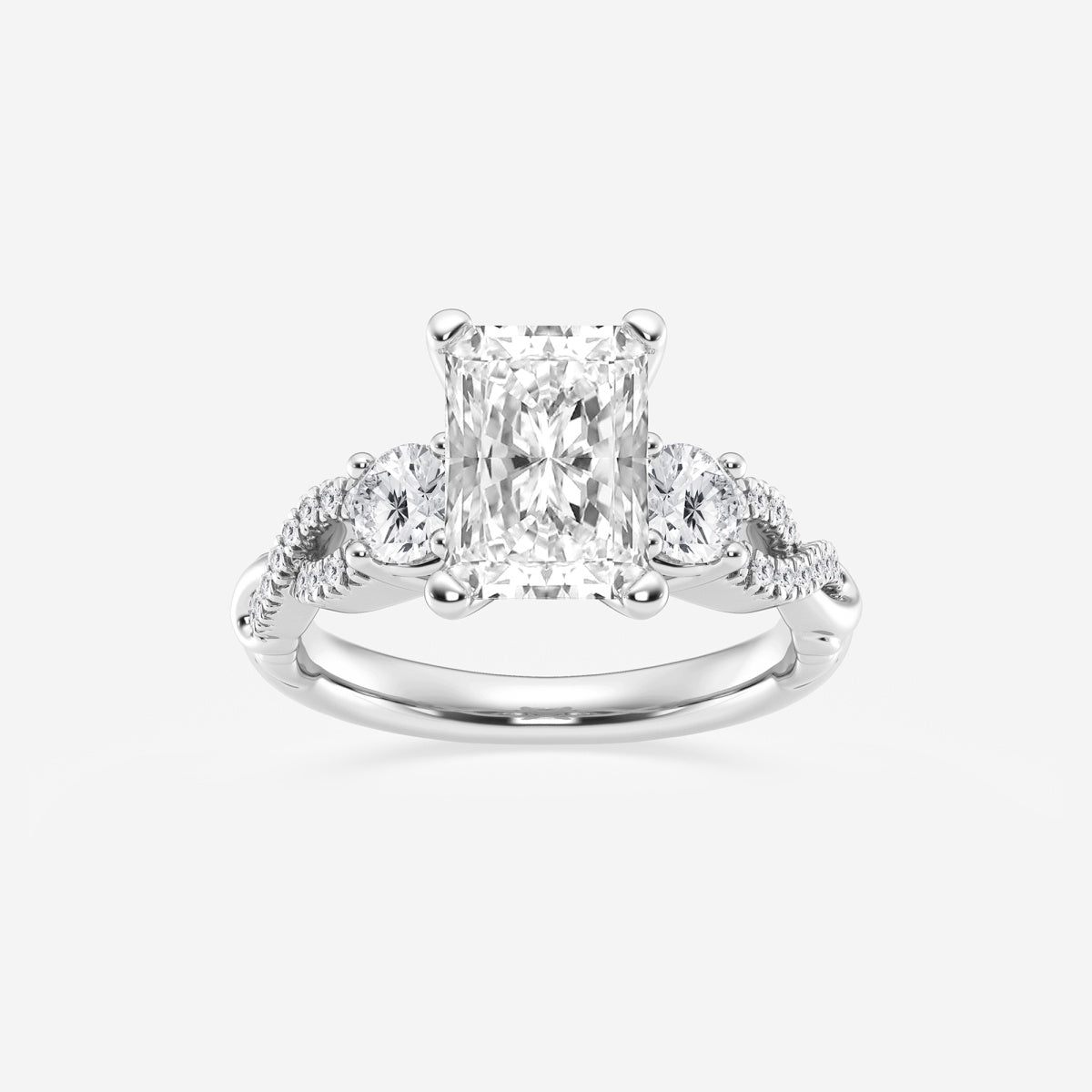 Seraphina - Swirl Side Stones Engagement Ring