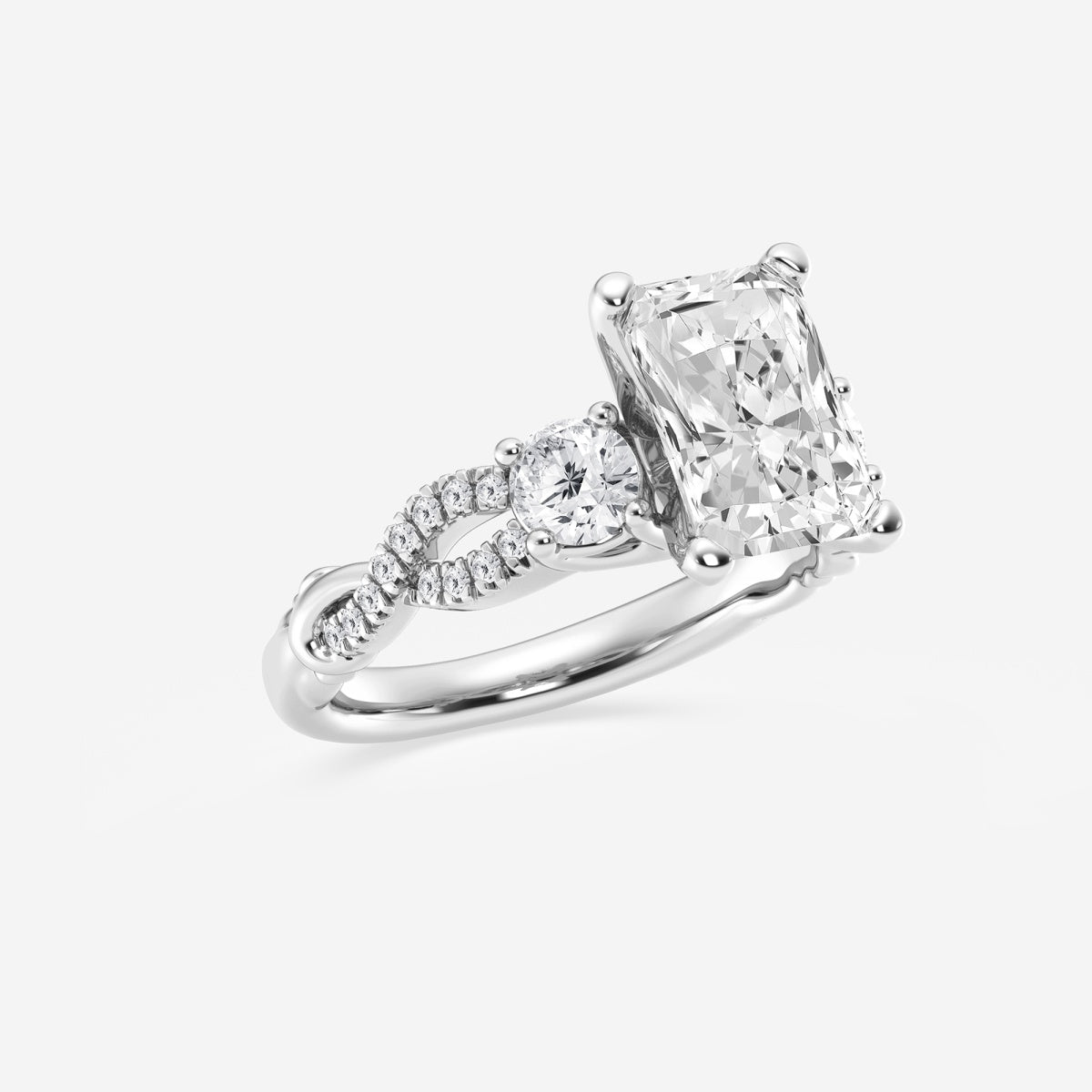 Seraphina - Swirl Side Stones Engagement Ring