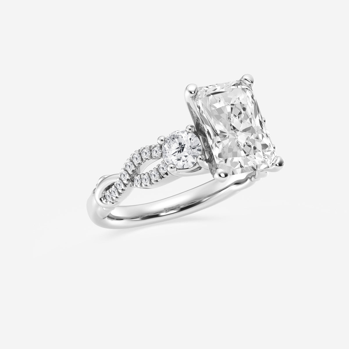 Seraphina - Swirl Side Stones Engagement Ring