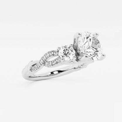 Seraphina - Swirl Side Stones Engagement Ring