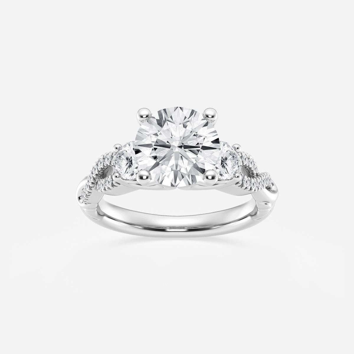 Seraphina - Swirl Side Stones Engagement Ring