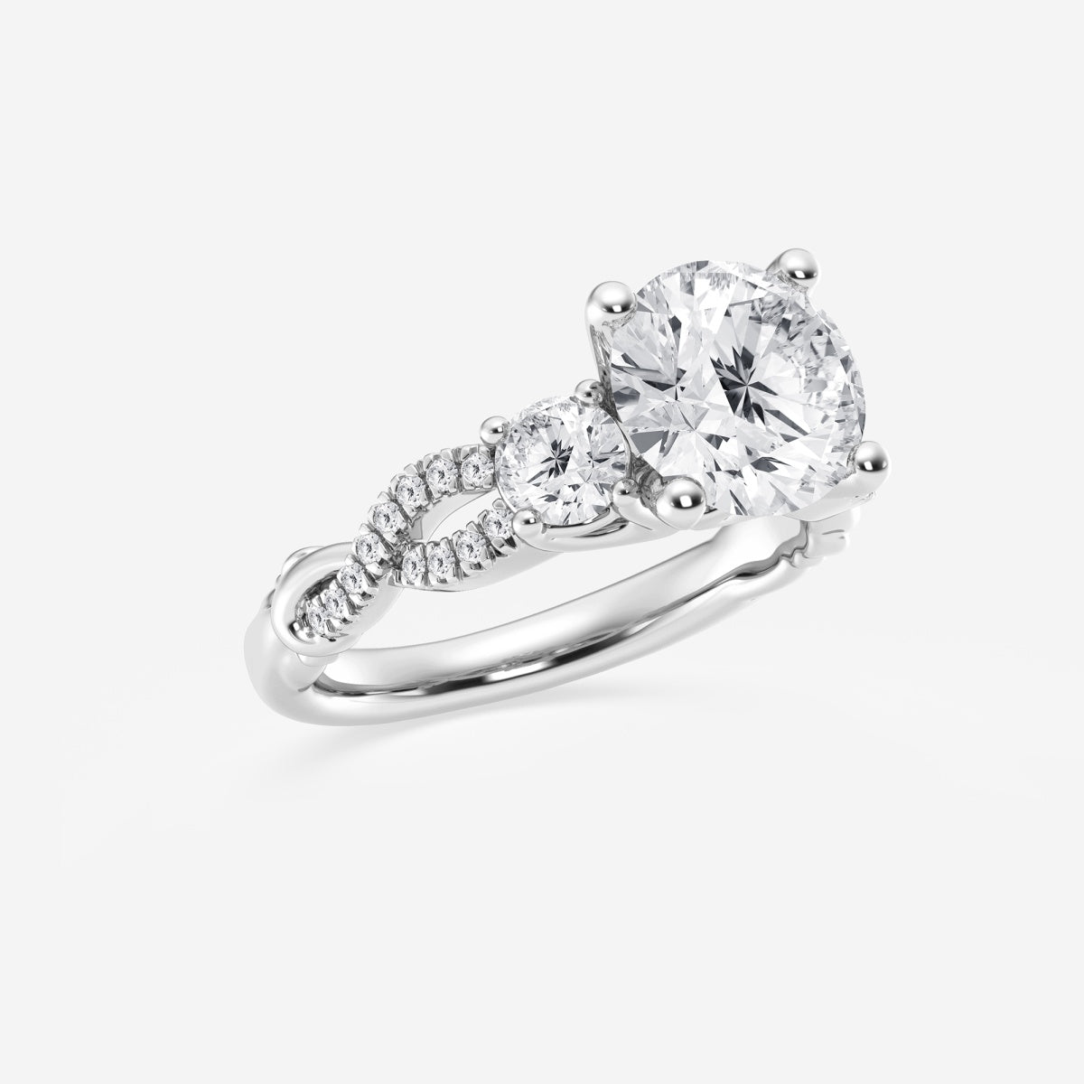 Seraphina - Swirl Side Stones Engagement Ring