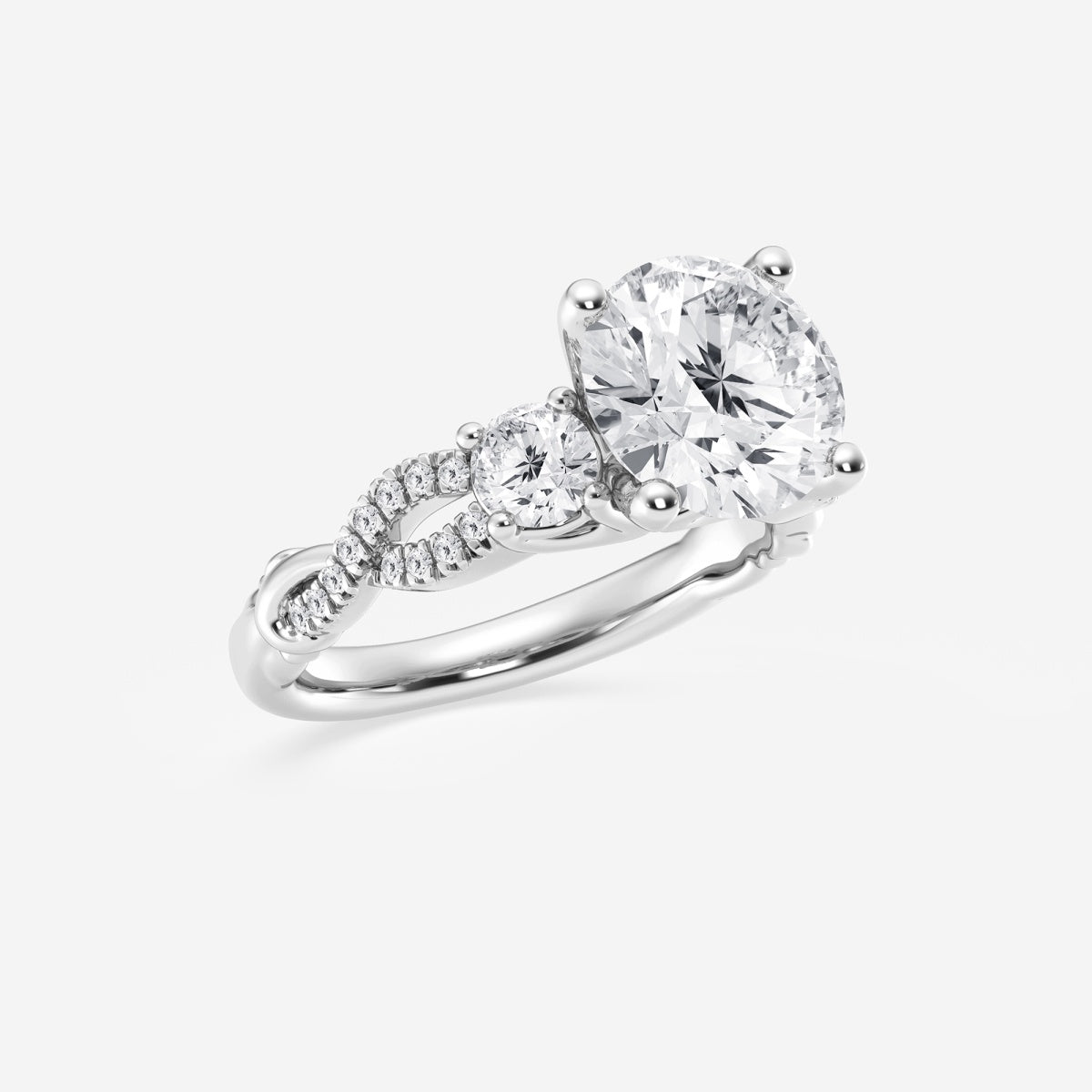 Seraphina - Swirl Side Stones Engagement Ring